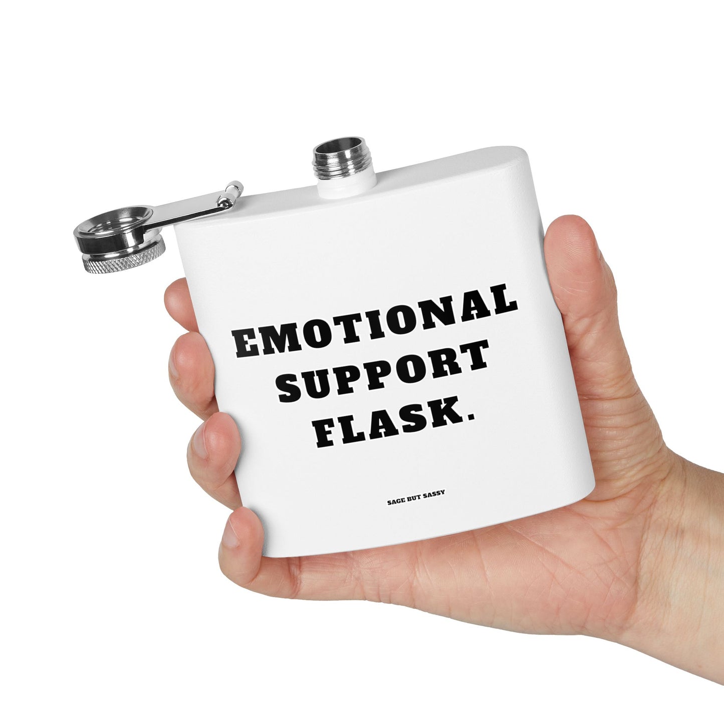 Emotional support flask, Flask, Stainless Steel Hip Flask, Skiing and Snowboarding accessories, 6oz