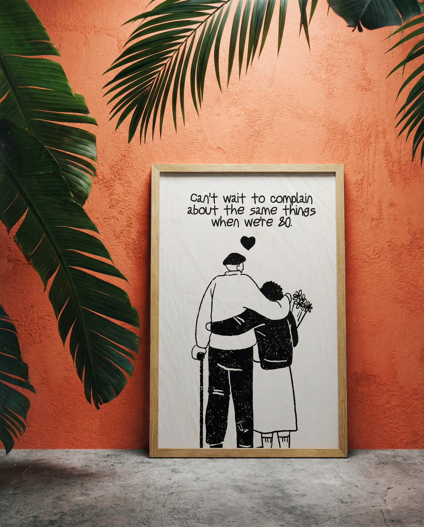 Valentine's Day Poster — "When we're 80" Minimal Abstract Art Print, Gift for Boyfriend/Girlfriend