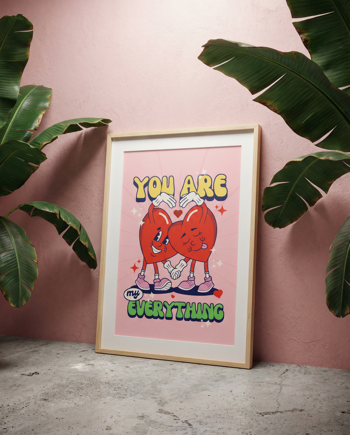 Valentine's Day Poster — "You are my everything" Minimal Abstract Art Print, Gift for Boyfriend/Girlfriend