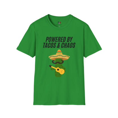 Powered by tacos and chaos, T-Shirt, Funny Cinco de Mayo gift