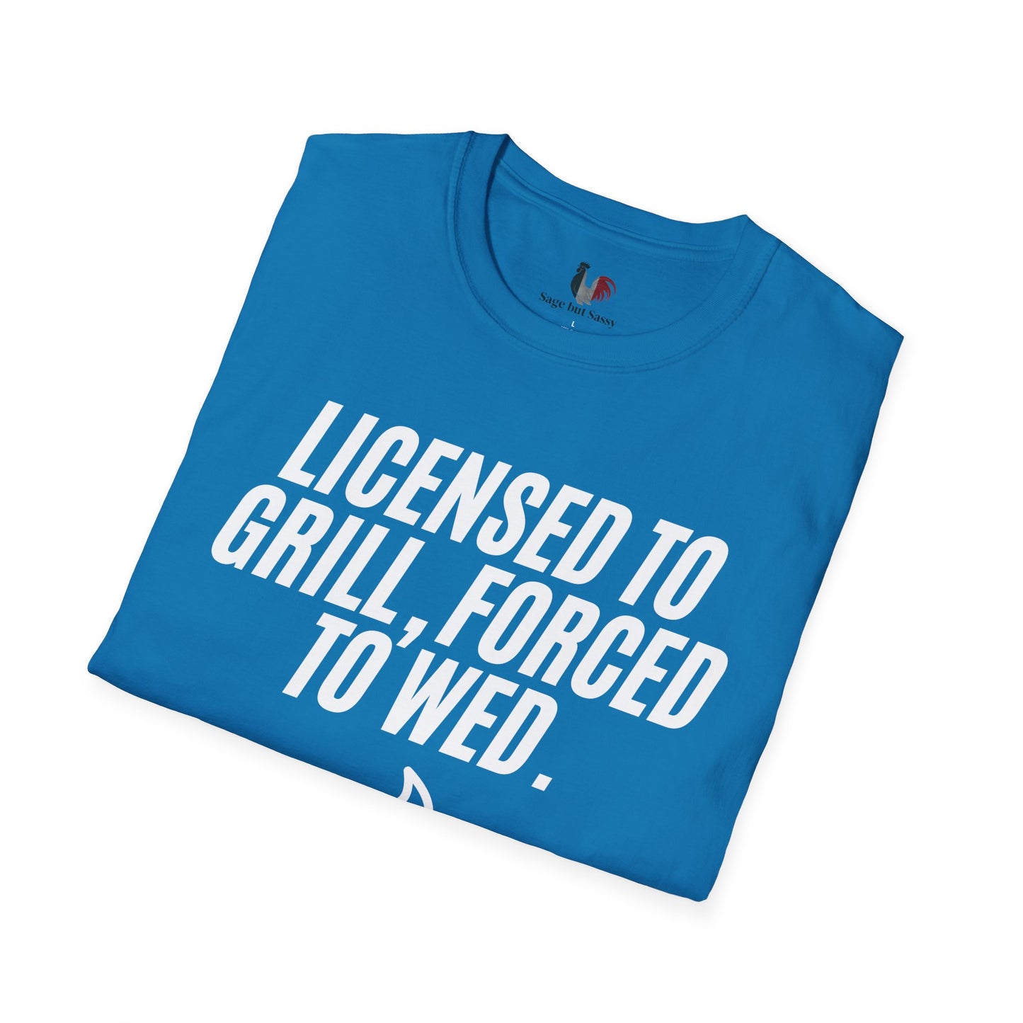 Licensed to grill, forced to wed, T-Shirt, Funny Bachelor Party Tee