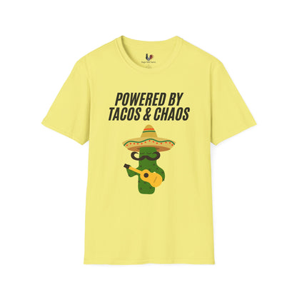 Powered by tacos and chaos, T-Shirt, Funny Cinco de Mayo gift