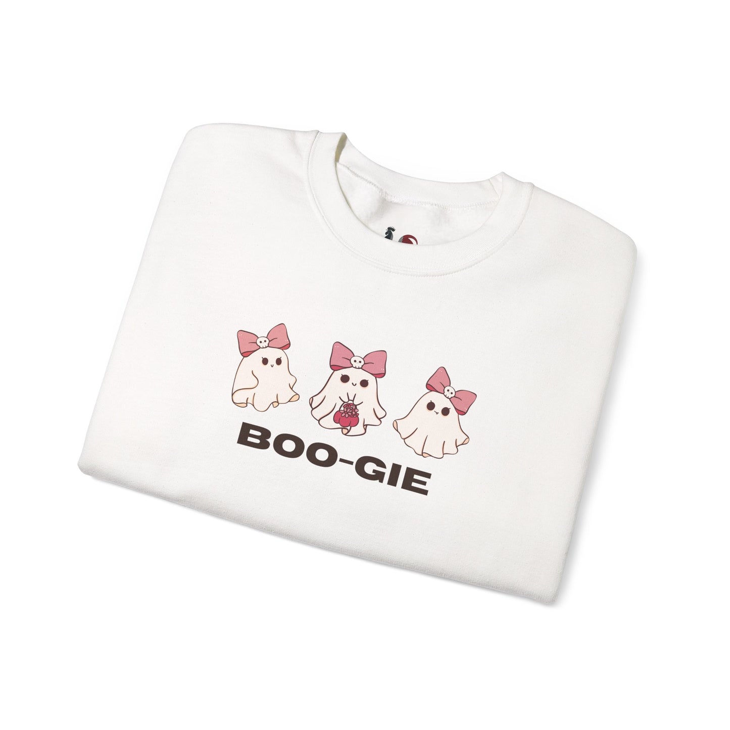 BOO-GIE, Cute Halloween Sweatshirt, Funny Spooky Jumper, Cozy Fall Pullover, Spooky Season Gift, Ghost Design, Boo-gie