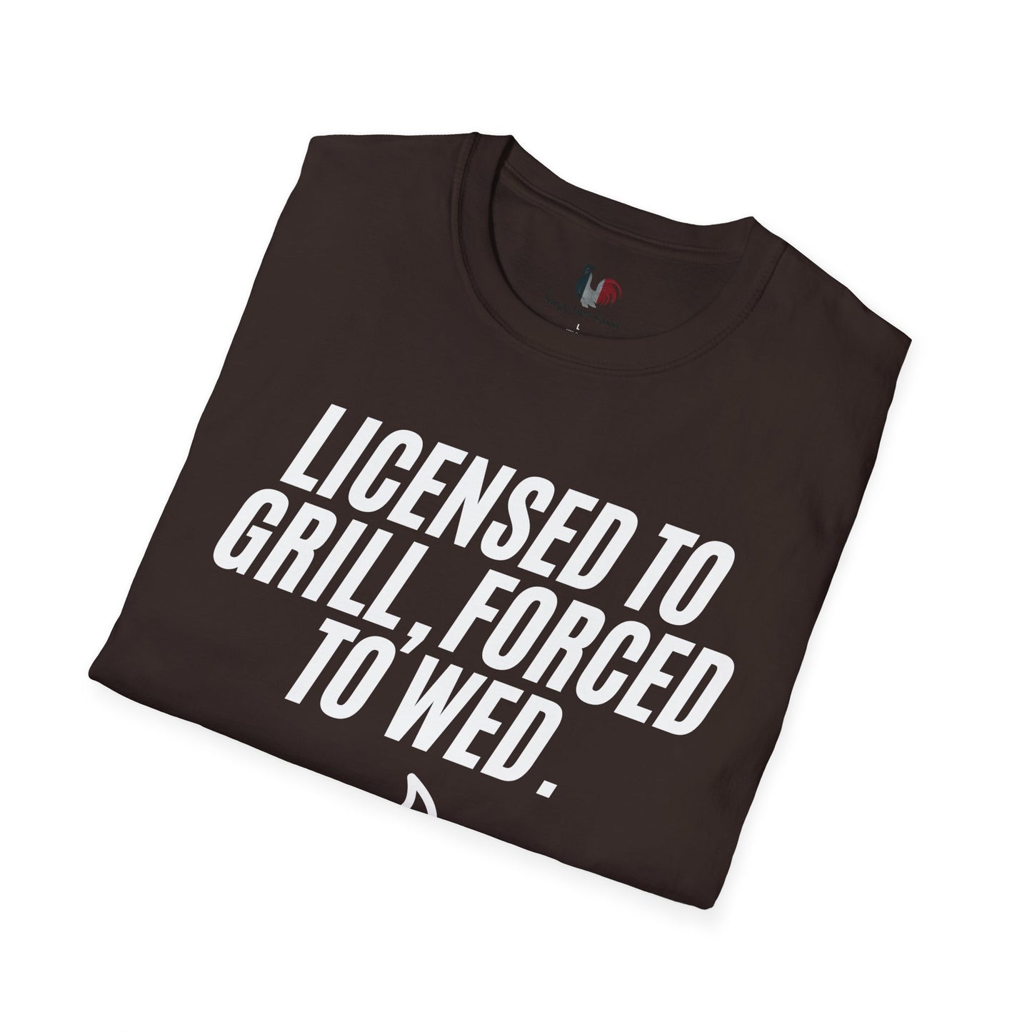 Licensed to grill, forced to wed, T-Shirt, Funny Bachelor Party Tee