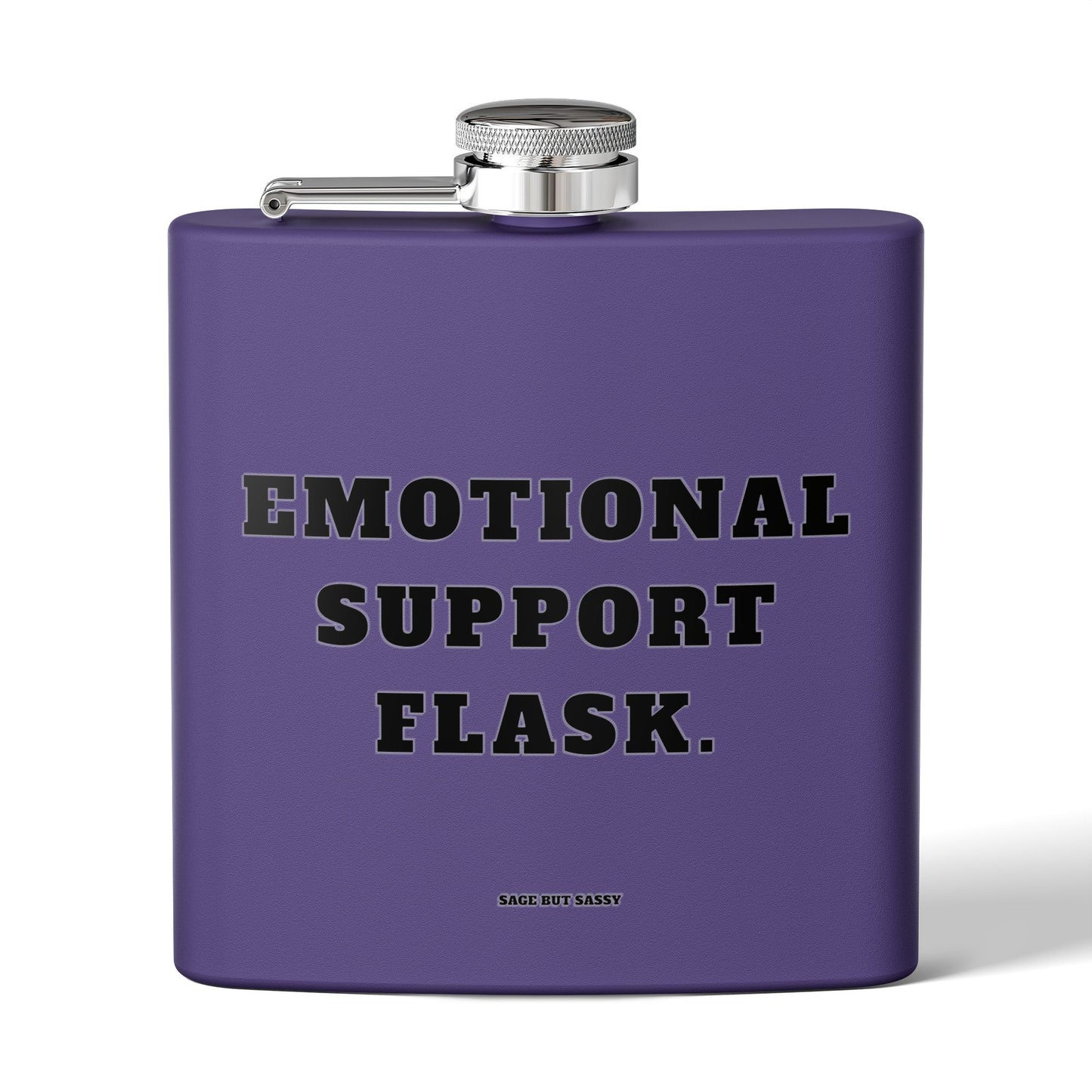 Emotional support flask,  Flask, Stainless Steel Hip Flask, Skiing and Snowboarding accessories, 6oz