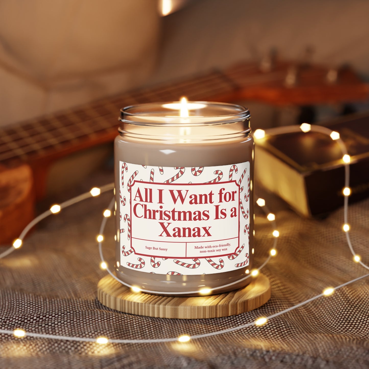 All I want for X-mas is a Xanax, Funny Christmas Candle, Christmas Gag Gift, Inappropriate Gifts for Christmas Party, Snarky Christmas Gift