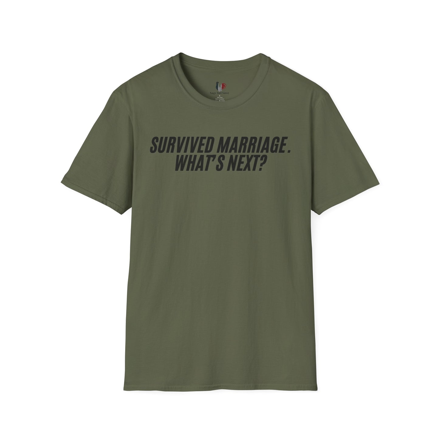 Survived marriage what's next, Unisex Softstyle T-Shirt, Divorce/Breakout