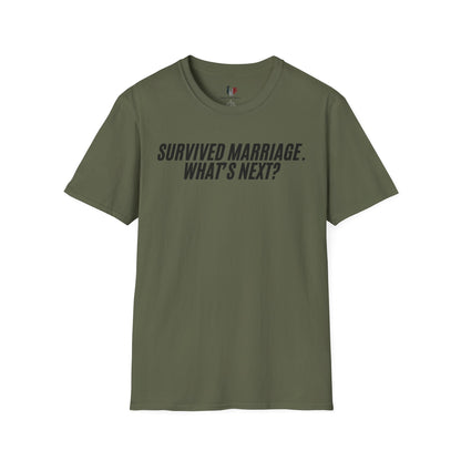 Survived marriage what's next, Unisex Softstyle T-Shirt, Divorce/Breakout