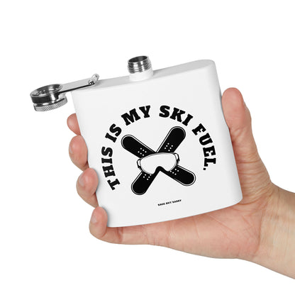 This is my ski fuel,  Flask, Stainless Steel Hip Flask, Skiing and Snowboarding accessories, 6oz