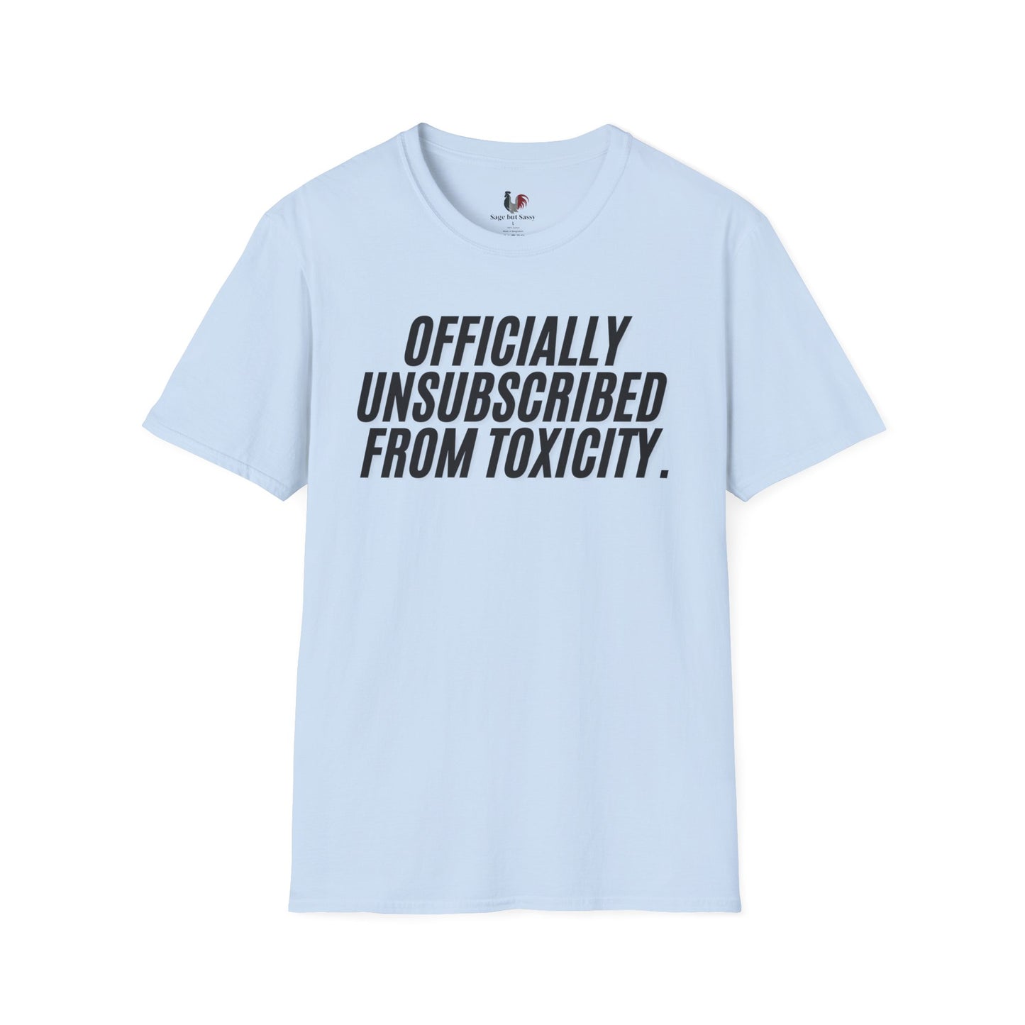 Officially unsubscribed from toxicity, Unisex Softstyle T-Shirt, Divorce/Breakout, mental health