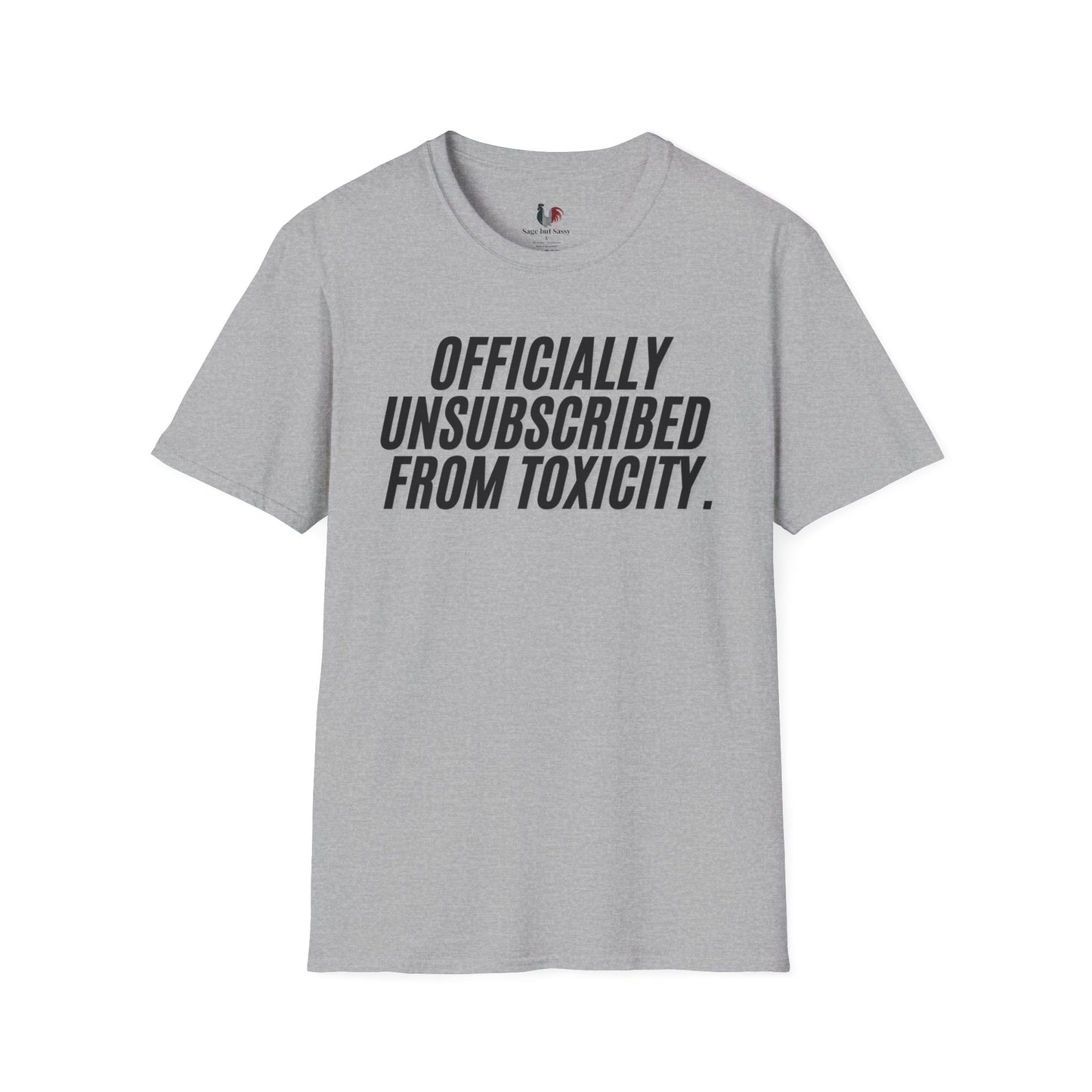 Officially unsubscribed from toxicity, Unisex Softstyle T-Shirt, Divorce/Breakout, mental health