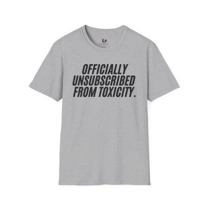 Officially unsubscribed from toxicity, Unisex Softstyle T-Shirt, Divorce/Breakout, mental health