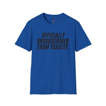 Officially unsubscribed from toxicity, Unisex Softstyle T-Shirt, Divorce/Breakout, mental health