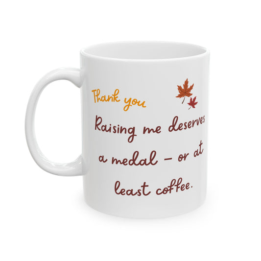Funny Thanksgiving Mug - Holiday Gift for Parents, Gift for Mom, Gift for Dad, Fall Coffee Cup, Family Celebration