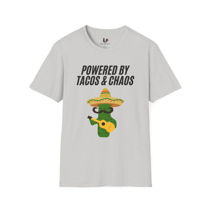 Powered by tacos and chaos, T-Shirt, Funny Cinco de Mayo gift