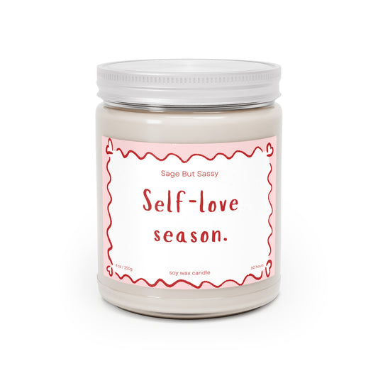 Self-love season. Funny Valentine’s Day Candle. Perfect Gift for Him/Her, single