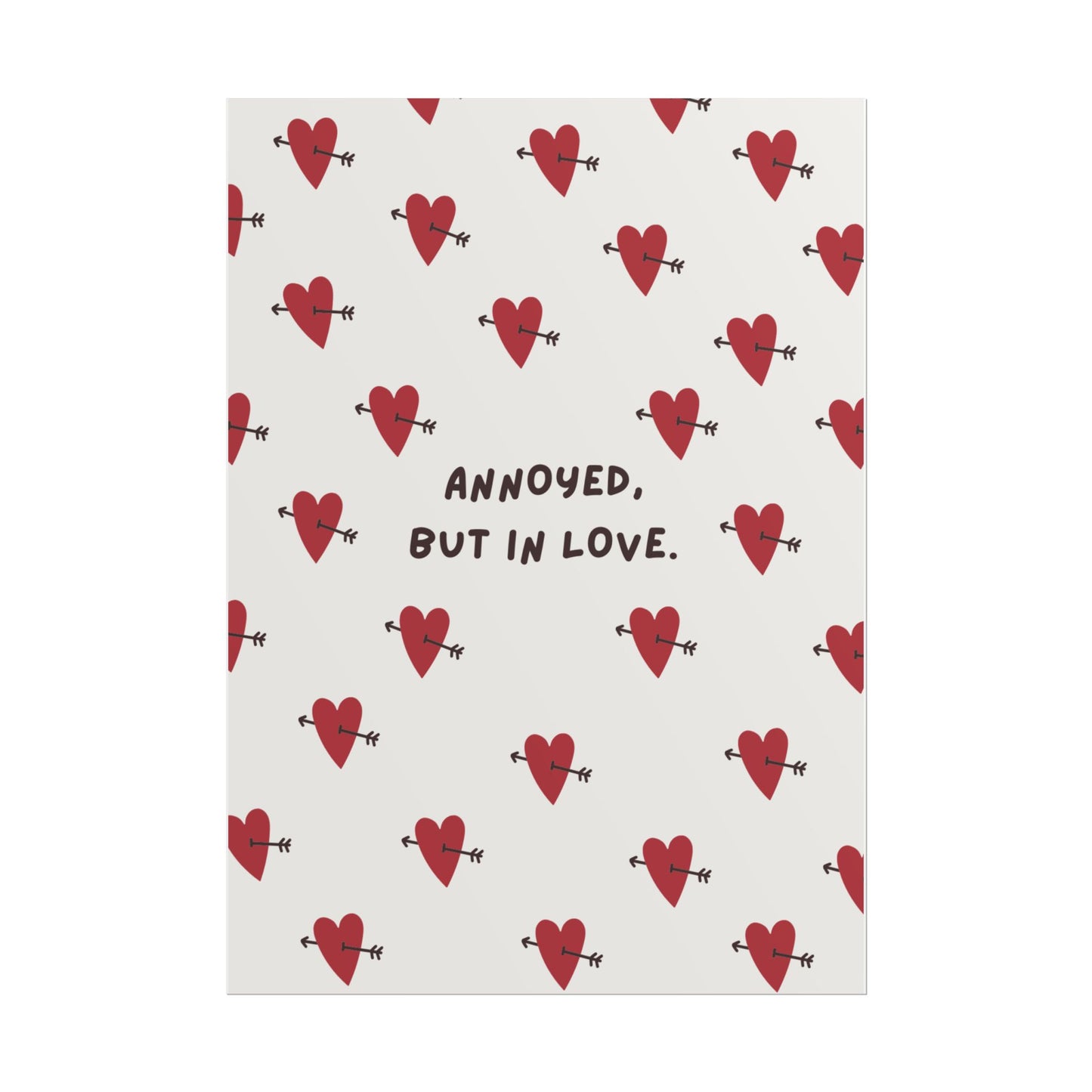 Valentine's Day Poster — "Annoyed, but in love" Minimal Abstract Art Print, Gift for Boyfriend/Girlfriend