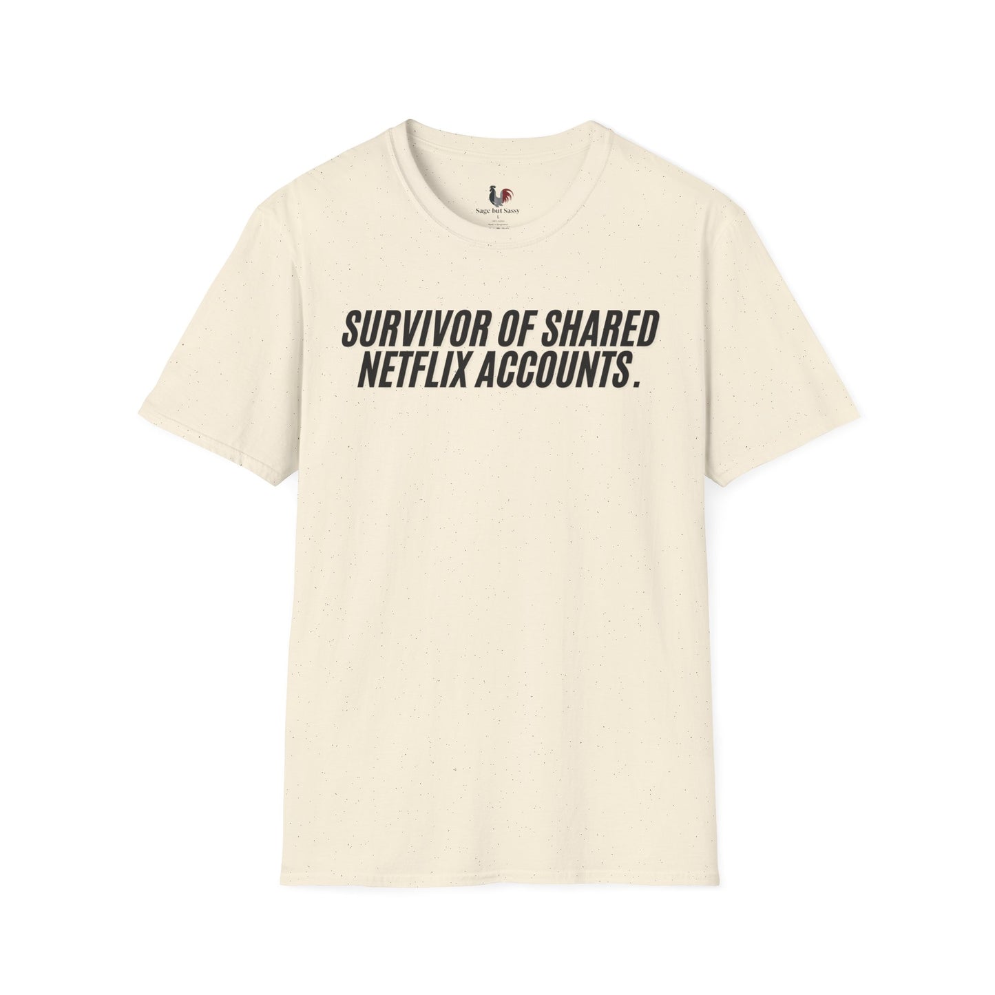 Survivor of shared Netflix accounts, Unisex Softstyle T-Shirt, Divorce/Breakout