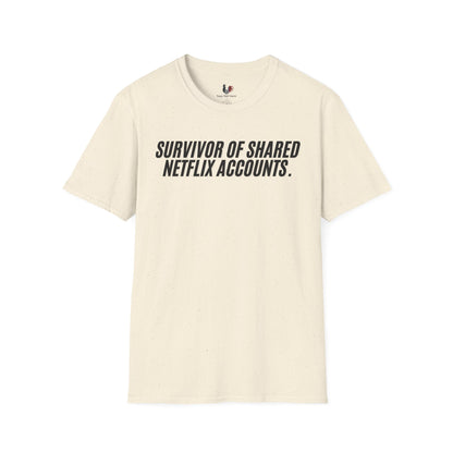 Survivor of shared Netflix accounts, Unisex Softstyle T-Shirt, Divorce/Breakout