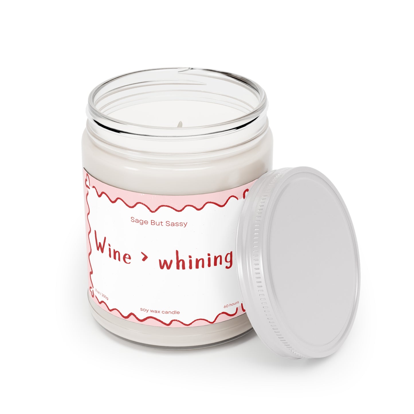 Wine more than whining. Funny Valentine’s Day Candle. Perfect Gift for Him/Her, single