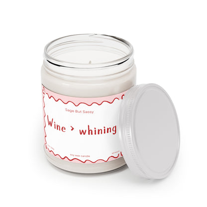 Wine more than whining. Funny Valentine’s Day Candle. Perfect Gift for Him/Her, single