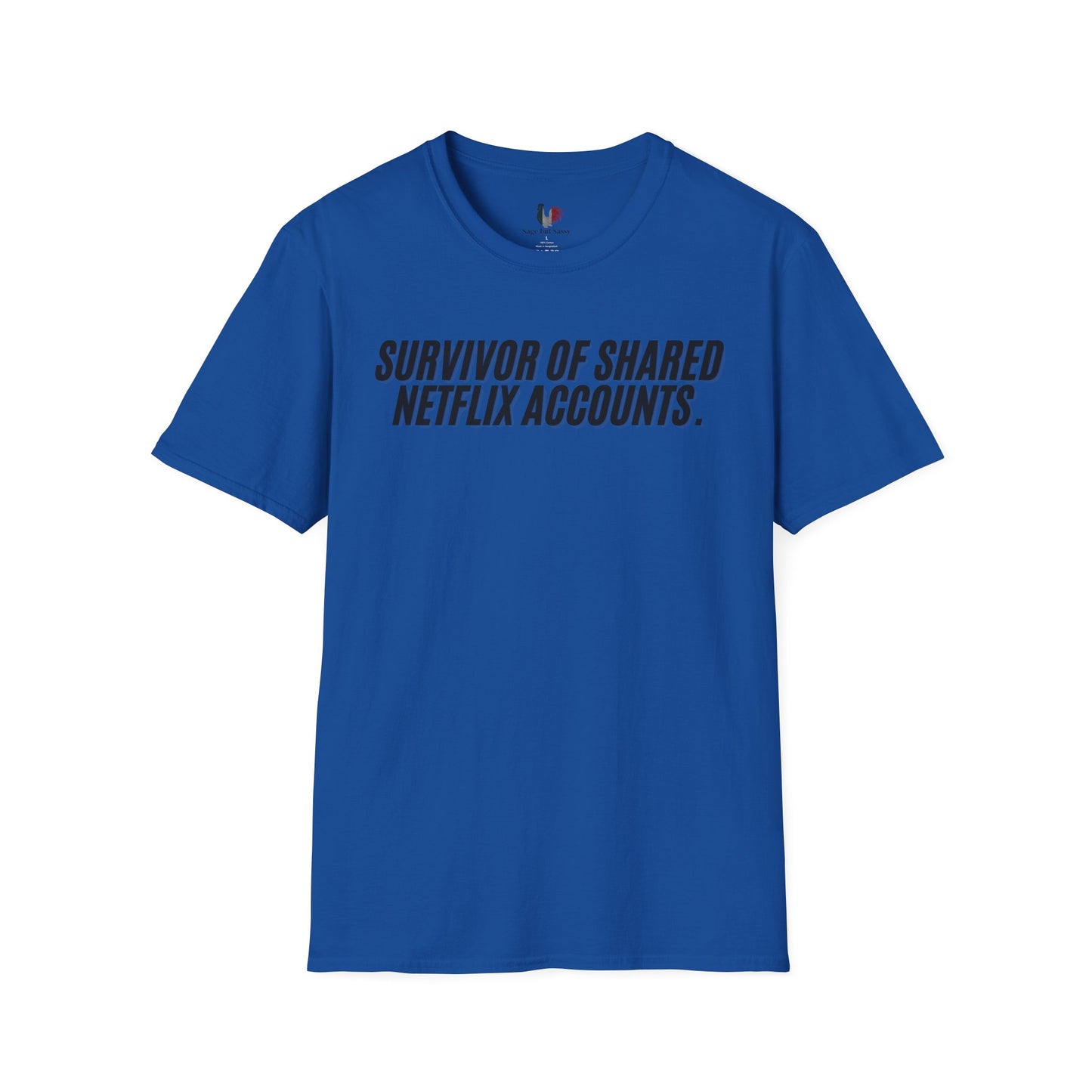 Survivor of shared Netflix accounts, Unisex Softstyle T-Shirt, Divorce/Breakout
