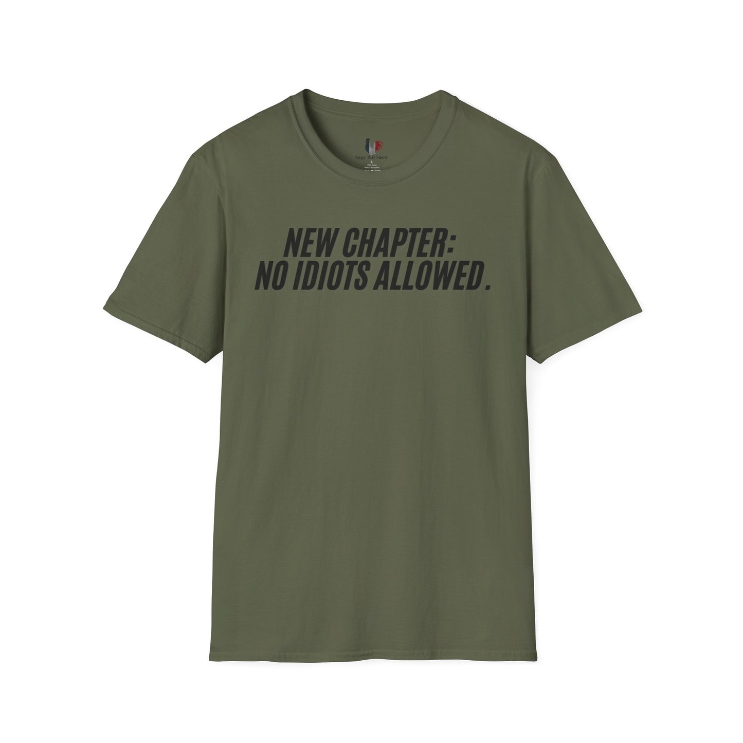 New chapter: No idiots Allowed, Unisex Softstyle T-Shirt, Divorce/Breakout