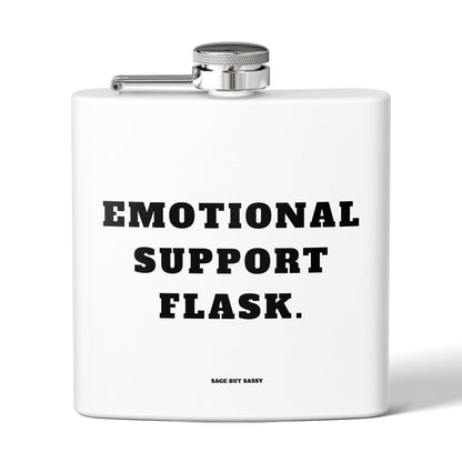 Emotional support flask,  Flask, Stainless Steel Hip Flask, Skiing and Snowboarding accessories, 6oz