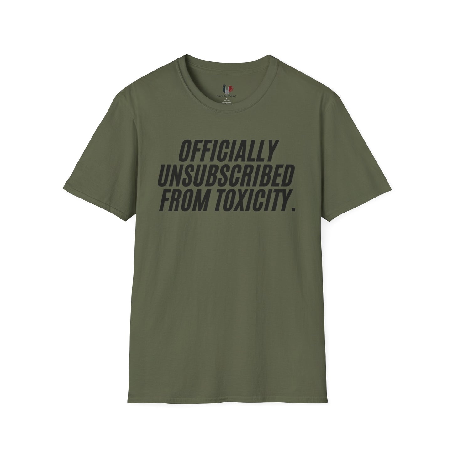 Officially unsubscribed from toxicity, Unisex Softstyle T-Shirt, Divorce/Breakout, mental health