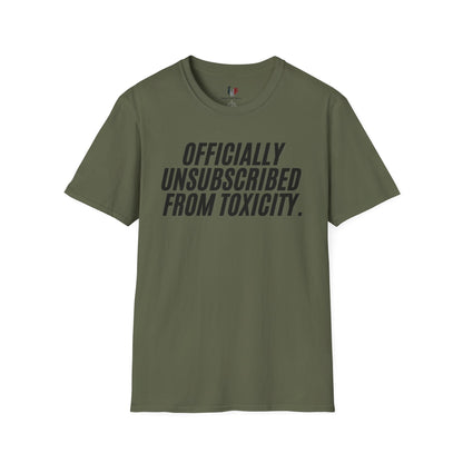 Officially unsubscribed from toxicity, Unisex Softstyle T-Shirt, Divorce/Breakout, mental health