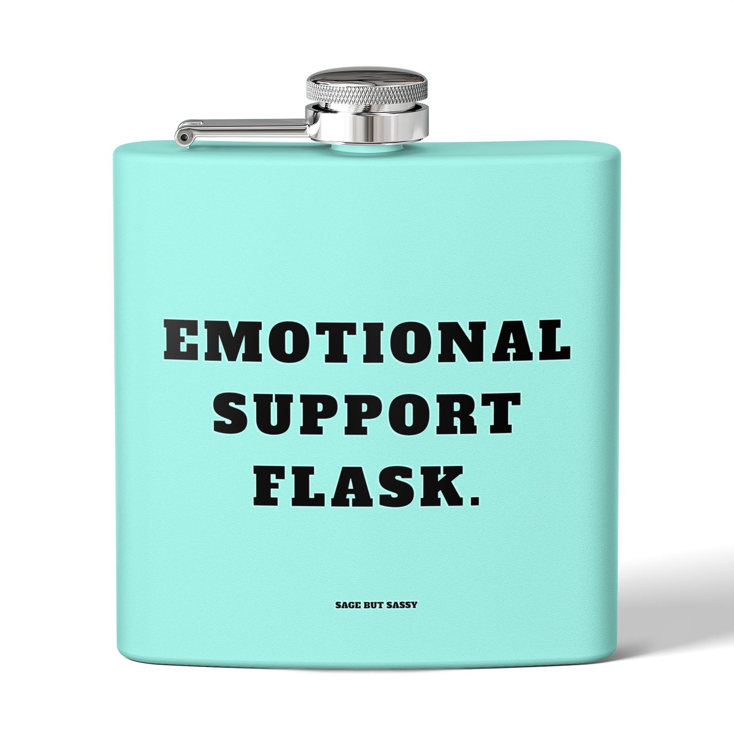 Emotional support flask,  Flask, Stainless Steel Hip Flask, Skiing and Snowboarding accessories, 6oz