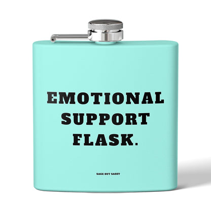 Emotional support flask,  Flask, Stainless Steel Hip Flask, Skiing and Snowboarding accessories, 6oz