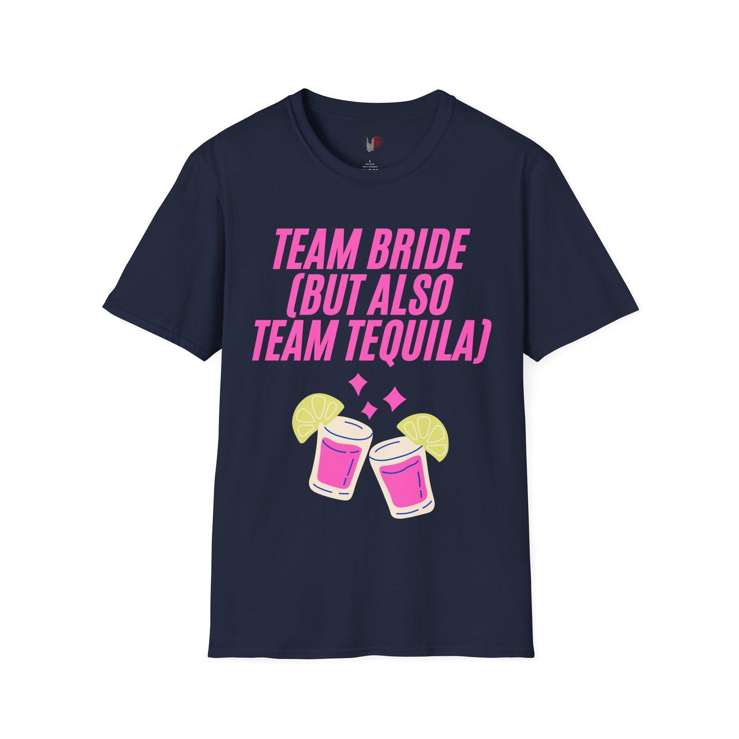 Team bride (but also team tequila), T-Shirt, Funny Bachelorette Party Tee