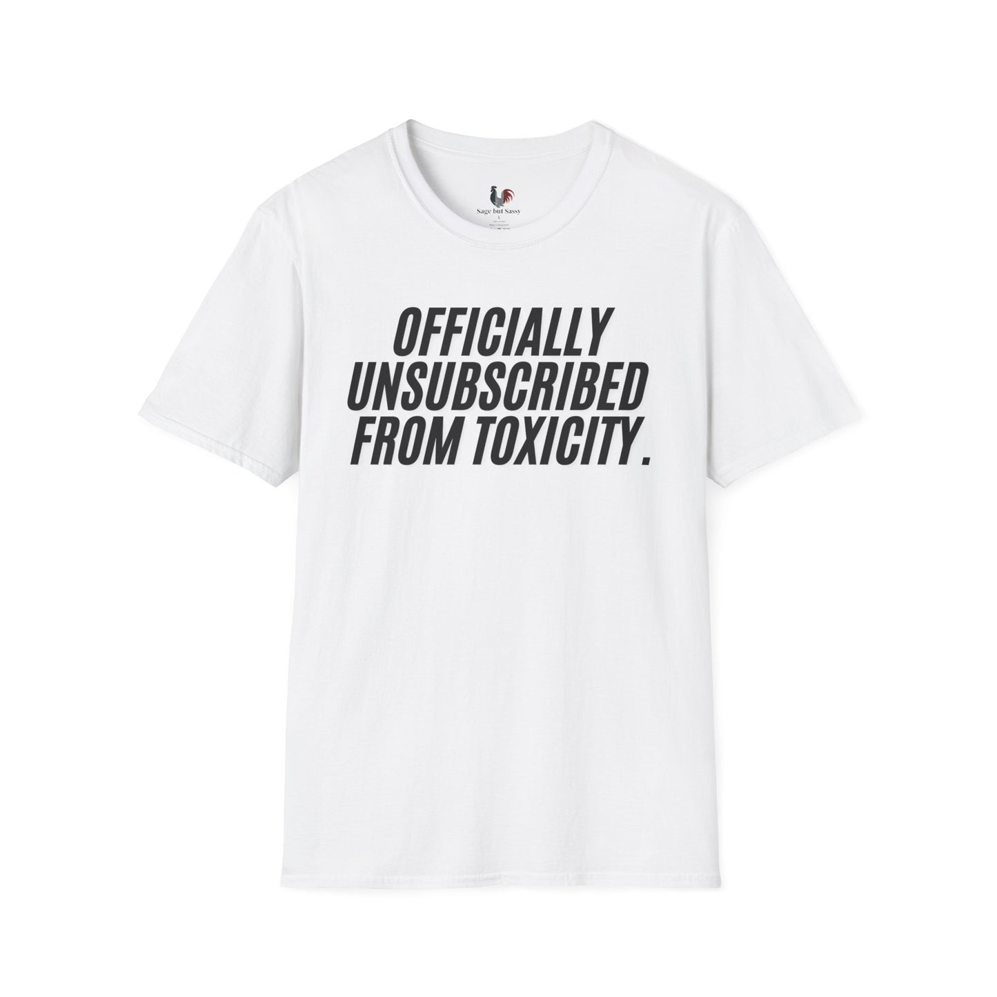 Officially unsubscribed from toxicity, Unisex Softstyle T-Shirt, Divorce/Breakout, mental health