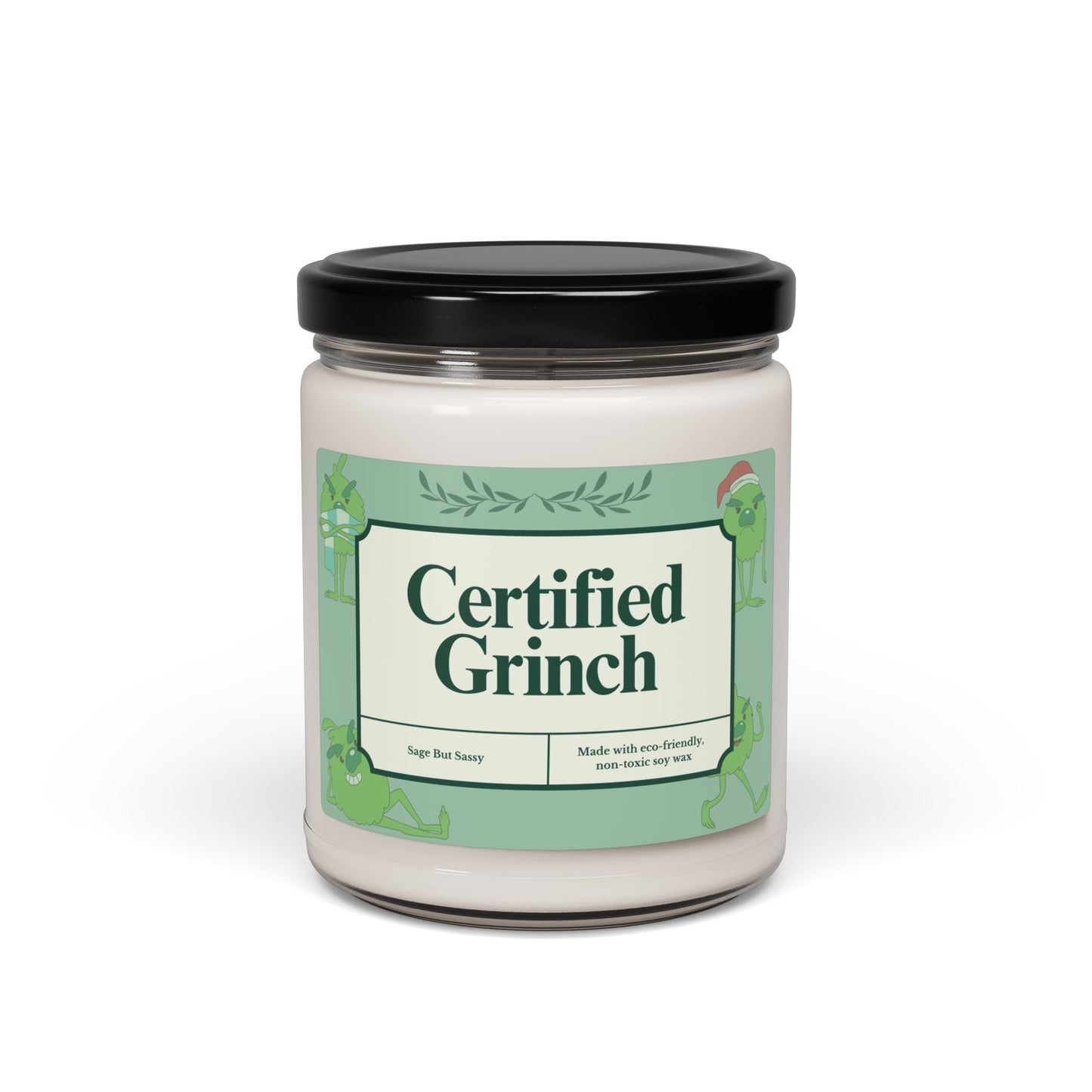 Certified Grinch Life, Relaxation Candle, Mental Health, Scented Candle, Best Friend gift, Hate Christmas