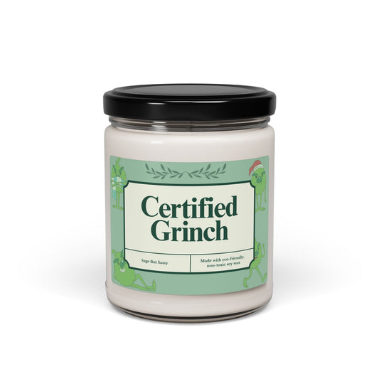 Certified Grinch Life, Relaxation Candle, Mental Health, Scented Candle, Best Friend gift, Hate Christmas