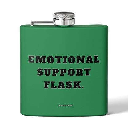 Emotional support flask,  Flask, Stainless Steel Hip Flask, Skiing and Snowboarding accessories, 6oz