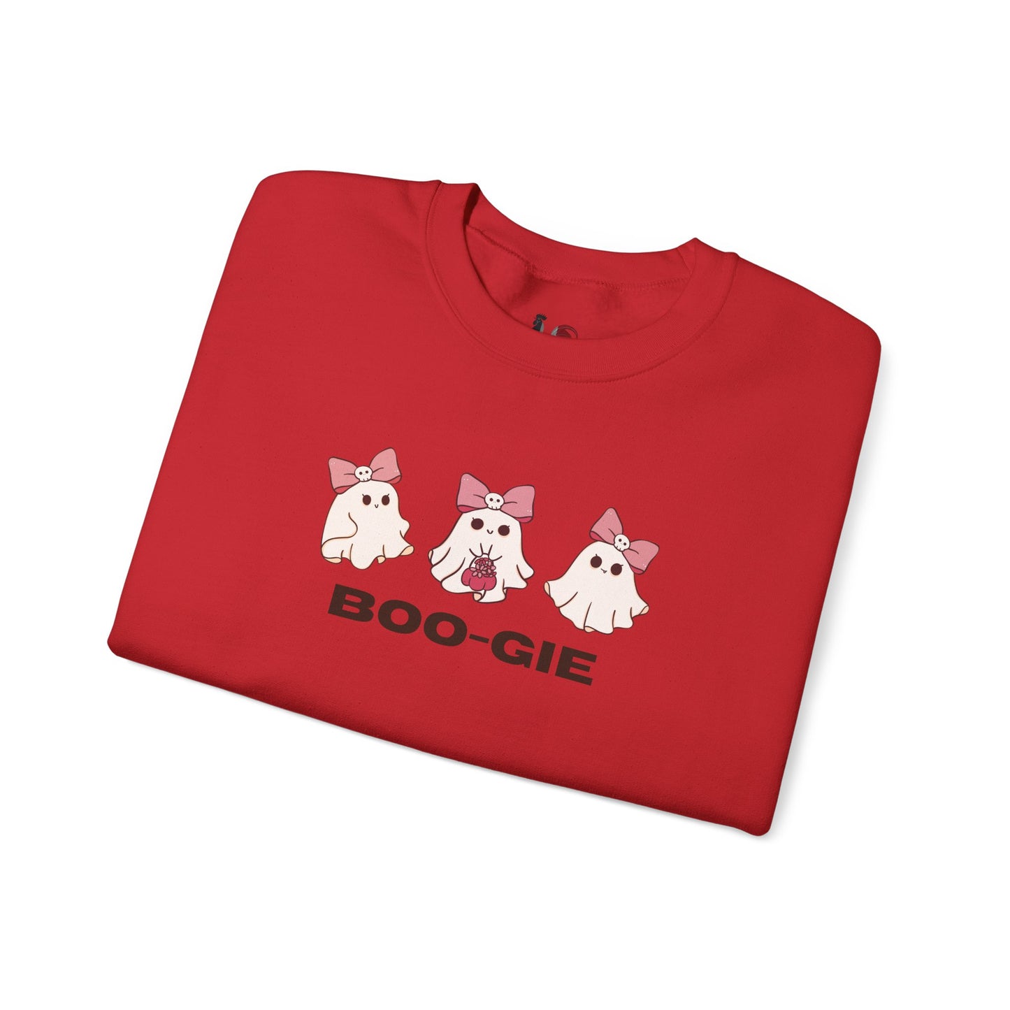 BOO-GIE, Cute Halloween Sweatshirt, Funny Spooky Jumper, Cozy Fall Pullover, Spooky Season Gift, Ghost Design, Boo-gie