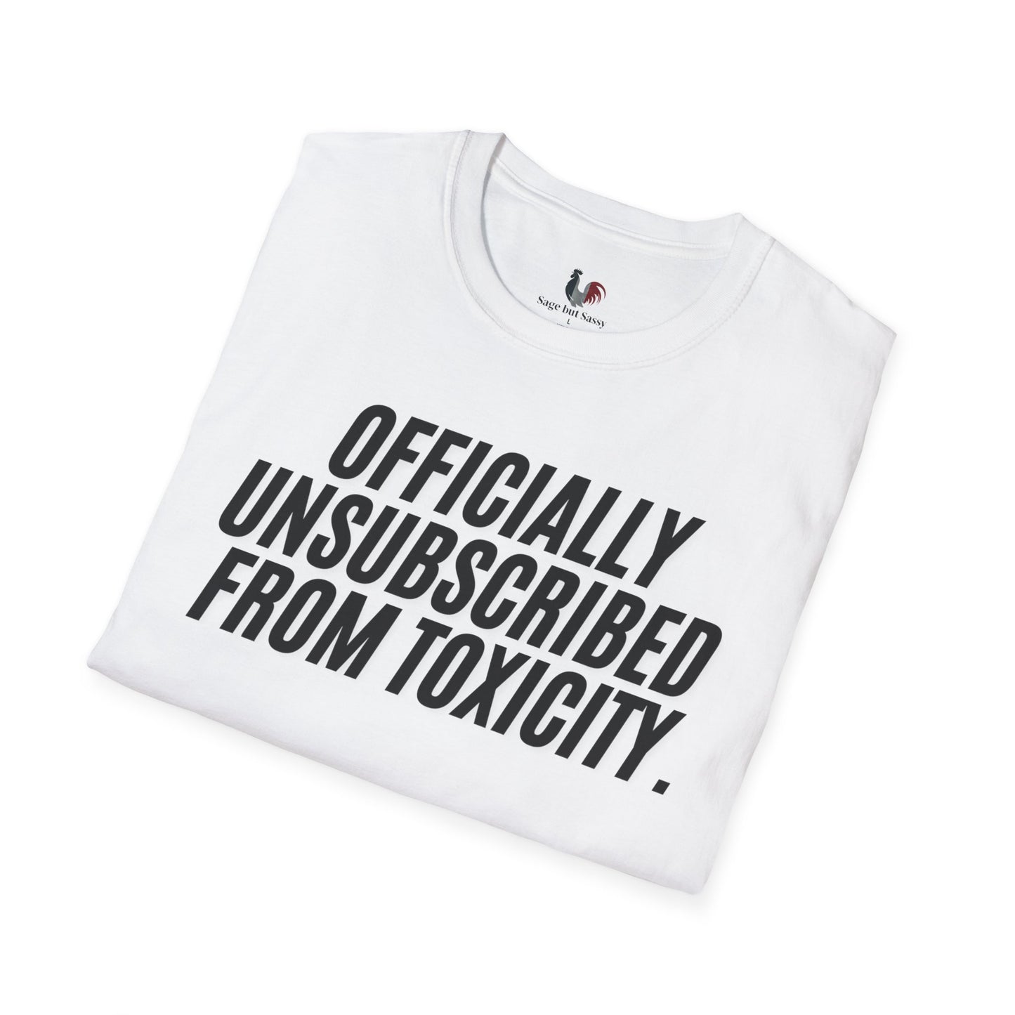 Officially unsubscribed from toxicity, Unisex Softstyle T-Shirt, Divorce/Breakout, mental health