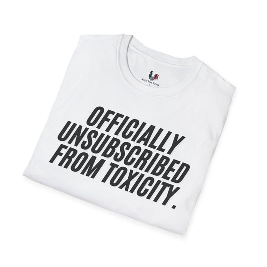 Officially unsubscribed from toxicity, Unisex Softstyle T-Shirt, Divorce/Breakout, mental health