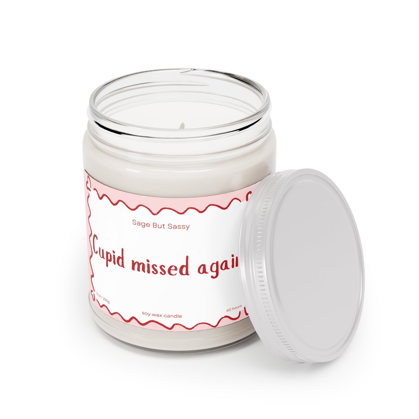 Cupid missed again. Funny Valentine’s Day Candle. Perfect Gift for Him/Her, single