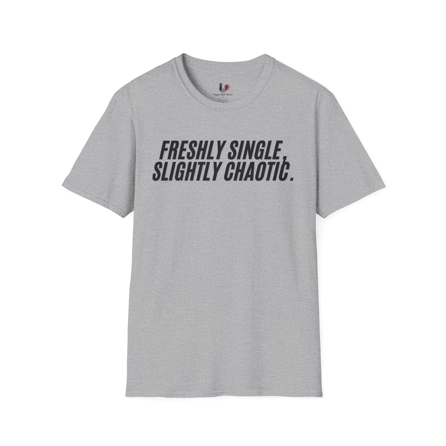 Freshly single slightly chaotic, Unisex Softstyle T-Shirt, Divorce/Breakout