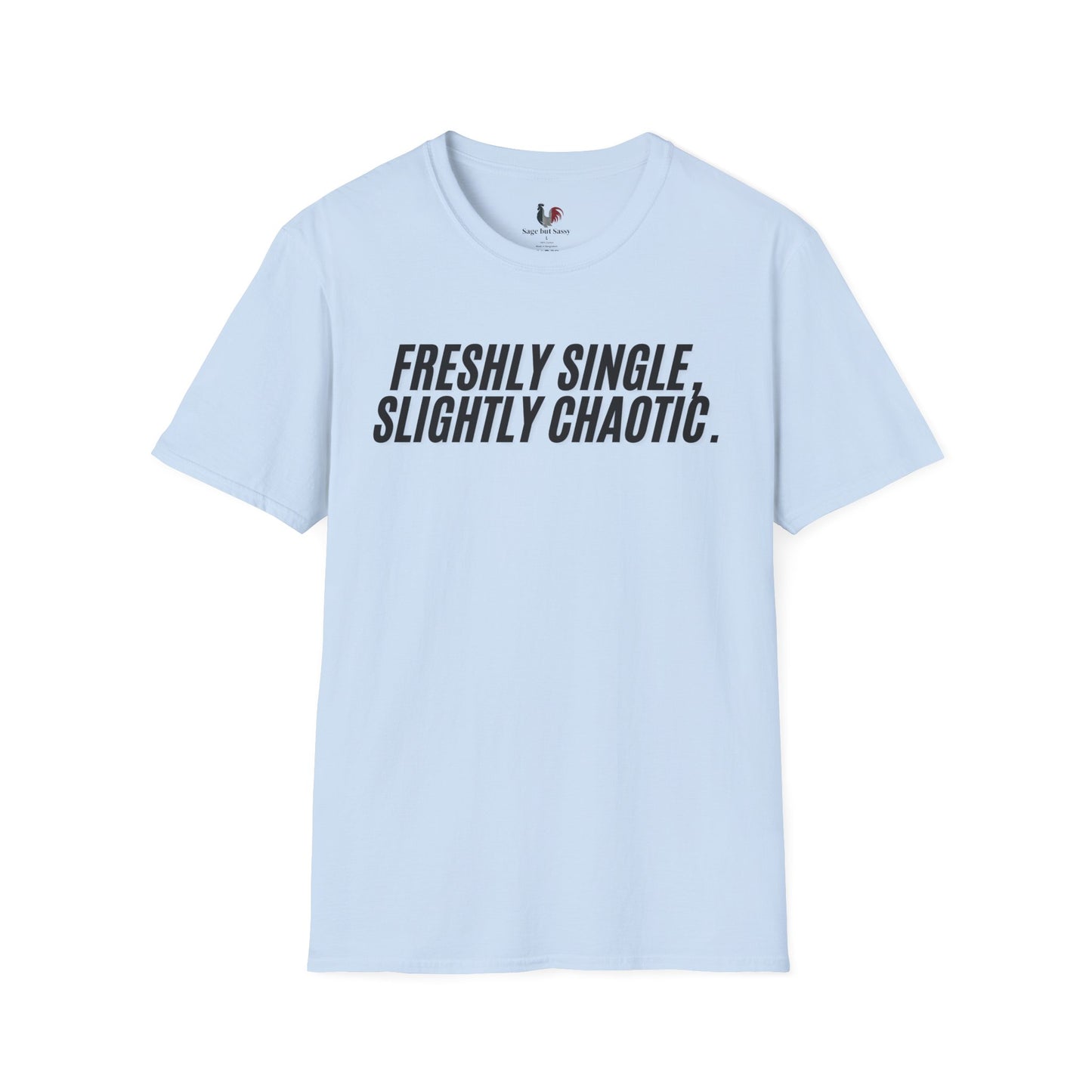Freshly single slightly chaotic, Unisex Softstyle T-Shirt, Divorce/Breakout