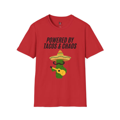 Powered by tacos and chaos, T-Shirt, Funny Cinco de Mayo gift
