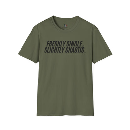 Freshly single slightly chaotic, Unisex Softstyle T-Shirt, Divorce/Breakout