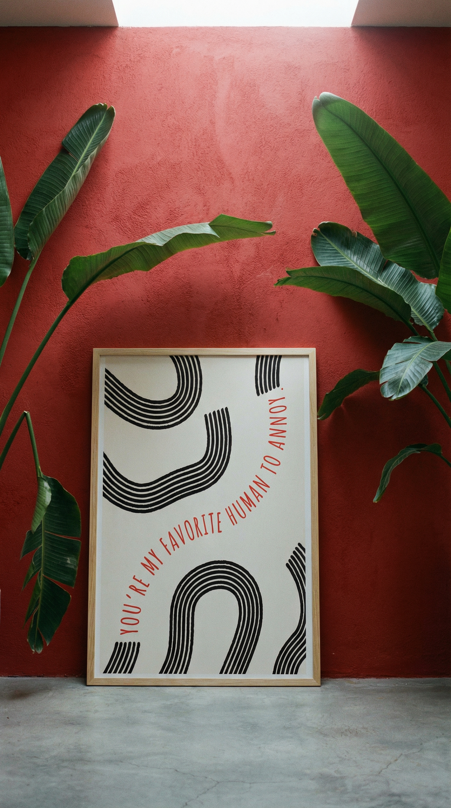 Valentine's Day Poster — "You’re My Favorite Human to Annoy" Minimal Abstract Art Print, Gift for Boyfriend/Girlfriend