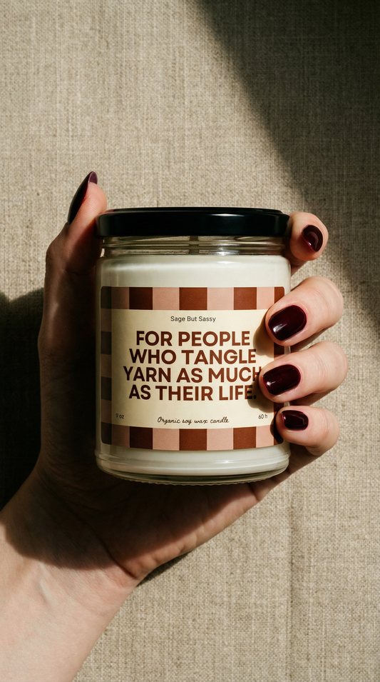 Knitting/crochet Soy Candle, hobbies, gift for him/her