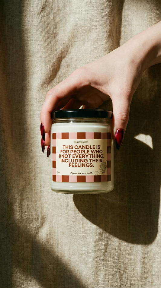 Knitting/crochet Soy Candle, hobbies, gift for him/her