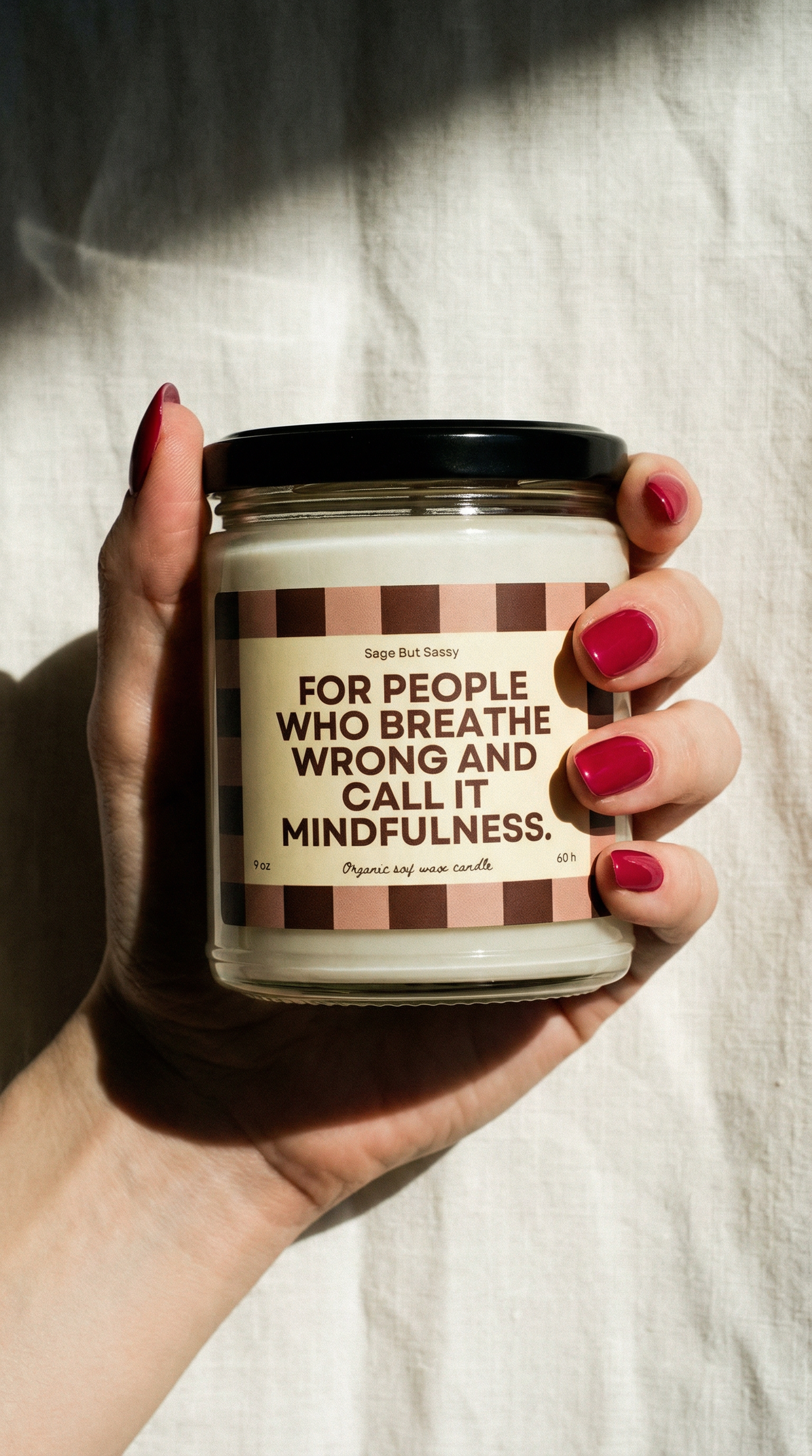 Mindfulness / Yoga / Breathing / Mental health, Soy Candle, hobbies, gift for him/her