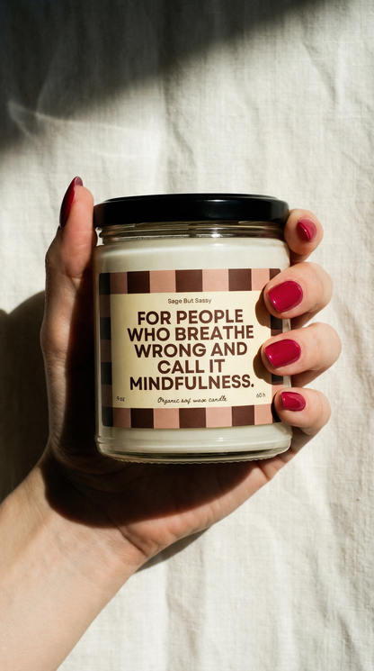 Mindfulness / Yoga / Breathing / Mental health, Soy Candle, hobbies, gift for him/her